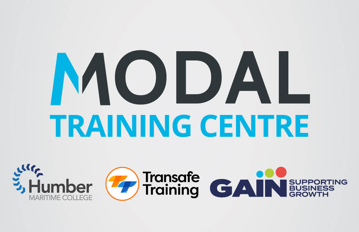 Modal Training Centre Banner with partner logos (left to right: Humber Maritime, Transafe Training, GAIN)